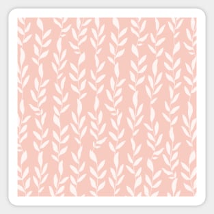 Blush Pink Minimal Plants Pattern Sticker